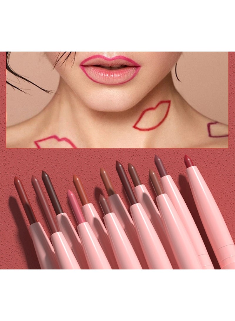 Huitich 12-Piece Velvet Matte Lip Liner Set – Easy-Apply Nude Lipstick & Lipstick Pen Collection - Image 5